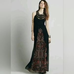 Free People Women's Maxi Dress Demeter Metal Beaded Boho $400.00 Size 0 XS